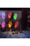 Karácsonyi világító ablakdísz izzó forma- gél ablakdekor 6 LED - 2 x AA