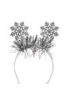 Karácsonyi hajráf - ezüst - hópehely - 20 cm