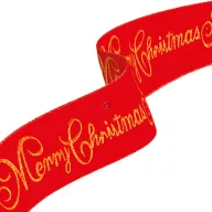   Karácsonyi szalag Merry Christmas felirattal piros - 60 x 8 cm