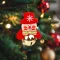 Karácsonyfadísz - Hóember csengettyűvel - 11 x 10 cm