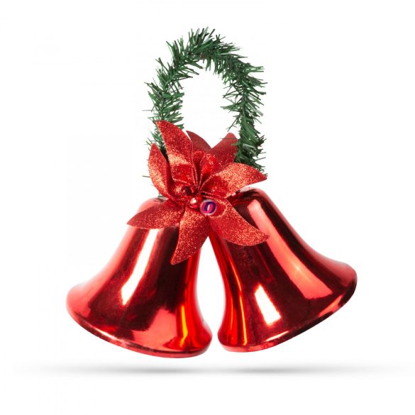 Karácsonyi dekor harang piros színben