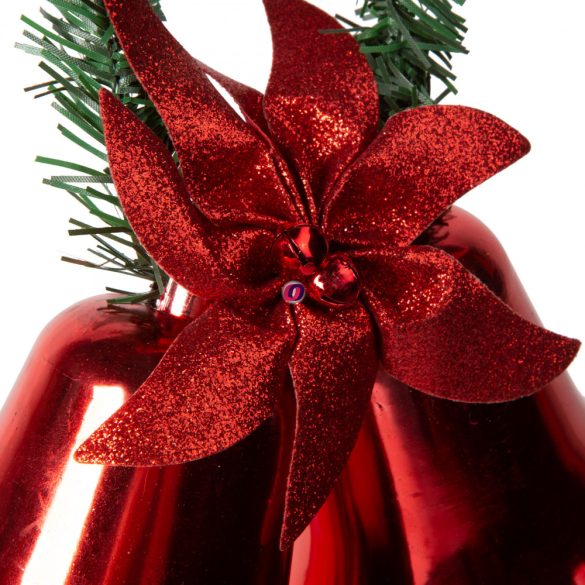 Karácsonyi dekor harang piros színben
