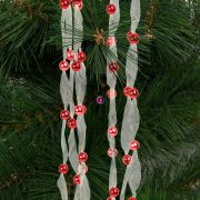 Karácsonyi organza girland 2,7 m 10 mm piros