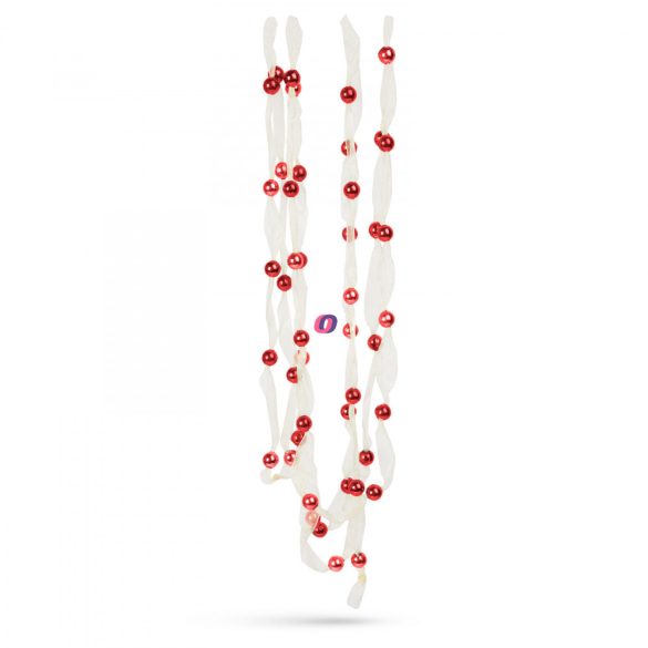 Karácsonyi organza girland 2,7 m 10 mm piros