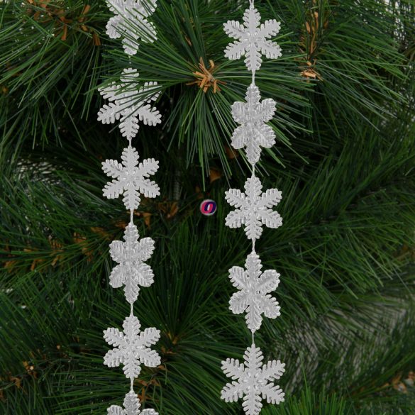 Karácsonyi girland hópehely 2,7 m ezüst