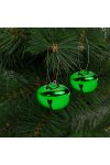 Karácsonyi bergő dísz akasztható, csilingelő fém, 20 mm zöld 9 db / csomag