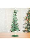 Karácsonyi, glitteres, fém karácsonyfa 28 cm zöld