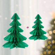 Karácsonyi dekoráció 3D, papír fenyőfa lampion