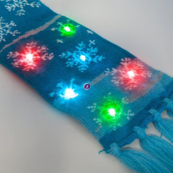 Karácsonyi sál 100 cm LED-es, elemes, kék