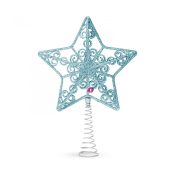   Karácsonyfa csúcsdísz csillag alakú 20 x 15 cm világoskék