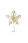 Karácsonyfa csúcsdísz csillag alakú 20 x 15 cm arany
