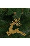Karácsonyfadísz glitteres rénszarvas 12 cm piros/arany/ezüst 4 db / csomag