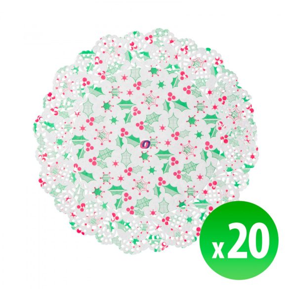 Karácsonyi, papír tányéralátét 16,5 cm 20 db / csomag