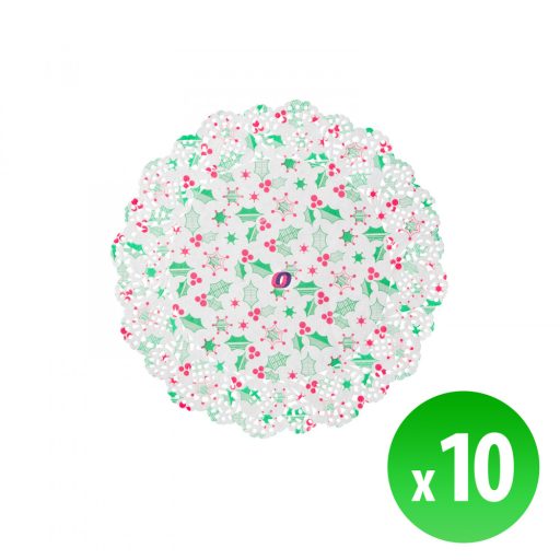 Karácsonyi, papír tányéralátét 26,5 cm 10 db / csomag