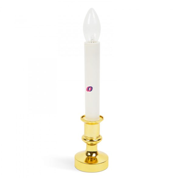 LED-es gyertya fehér / arany 22 cm
