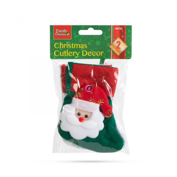 Karácsonyi evőeszköz dekor 12 cm 2 féle 2 db / csomag
