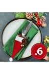 Karácsonyi evőeszköz dekor mikulássapka 17 cm 3 féle 6 db / csomag
