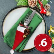   Karácsonyi evőeszköz dekor mikulássapka 17 cm 3 féle 6 db / csomag