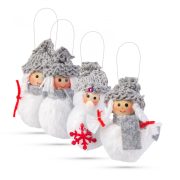 Karácsonyfadísz szőrme figurák 10 cm 4 db / csomag