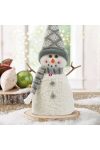 Karácsonyi hóember dekor bot kezekkel, sapkában 35 x 22 cm