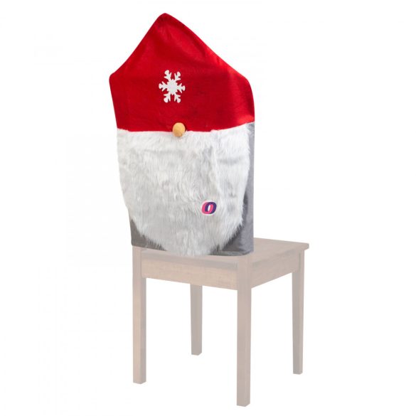 Karácsonyi székdekor skandináv manó 50 x 60 cm piros/szürke