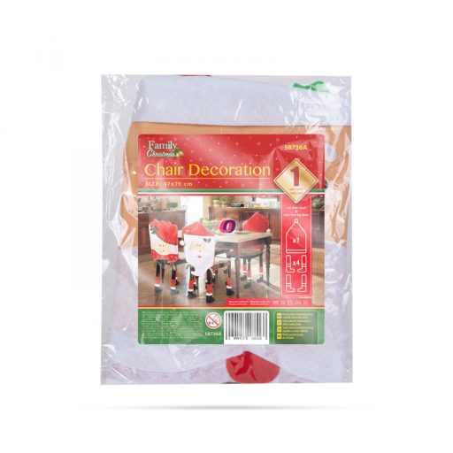 Karácsonyi székdekor szett Mikulás 47 x 75 cm piros/fehér