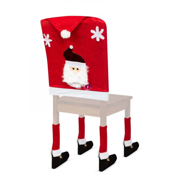 Karácsonyi székdekor szett Mikulás 50 x 60 cm piros/fehér
