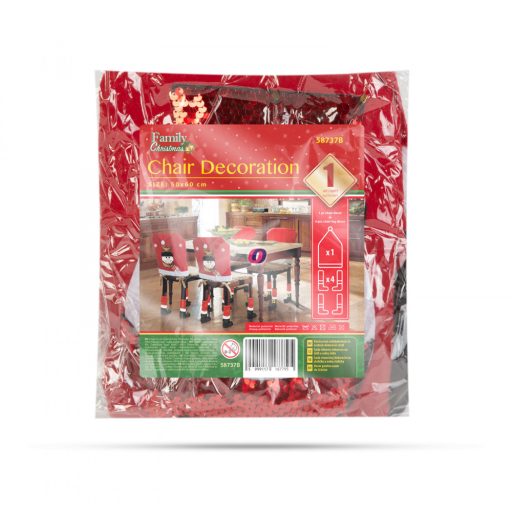 Karácsonyi székdekor szett Hóember 50 x 60 cm piros/fehér