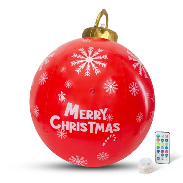 Felfújható RGB LED-es óriás karácsonyi gömb 60 cm