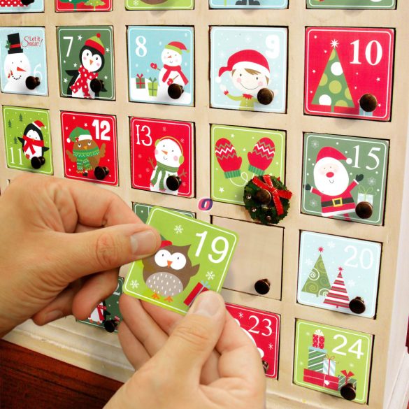 Adventi kalendárium matrica szett 5 x 5 cm