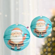 Karácsonyi lampion Mikulás mintával 25 cm