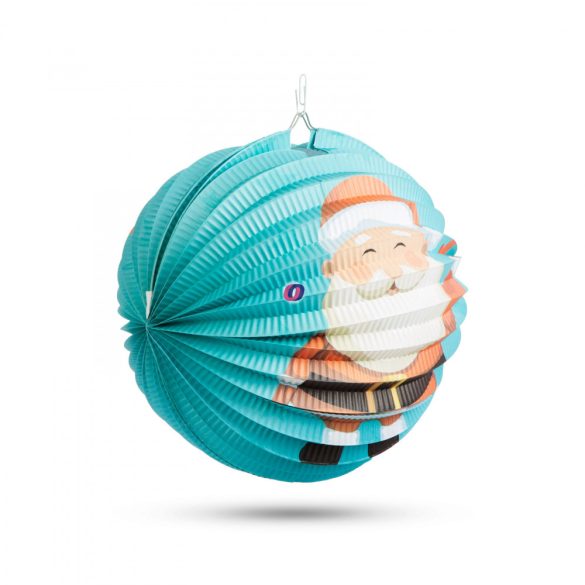 Karácsonyi lampion Mikulás mintával 25 cm