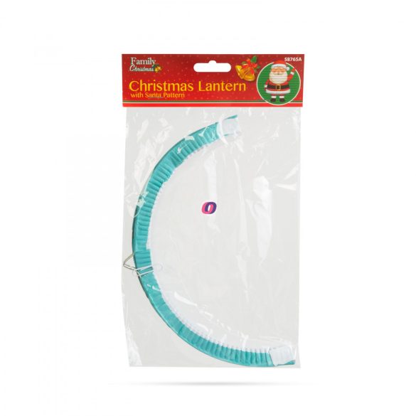 Karácsonyi lampion Mikulás mintával 25 cm