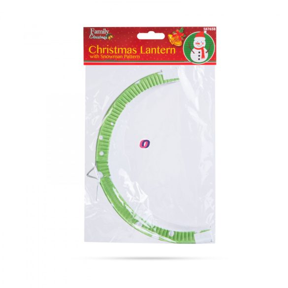Karácsonyi lampion Hóember mintával 25 cm