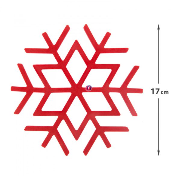 Szilikon edényalátét jégkristály piros 17 cm