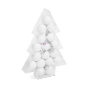 17 db-os fehér karácsonyfa gömb szett 3cm-es gömbök