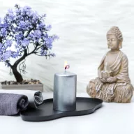 Adventi Gyertya - ezüst, illatmentes - 130 g - 1db