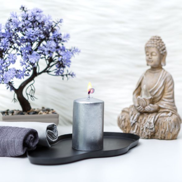 Adventi Gyertya - ezüst, illatmentes - 130 g - 1db