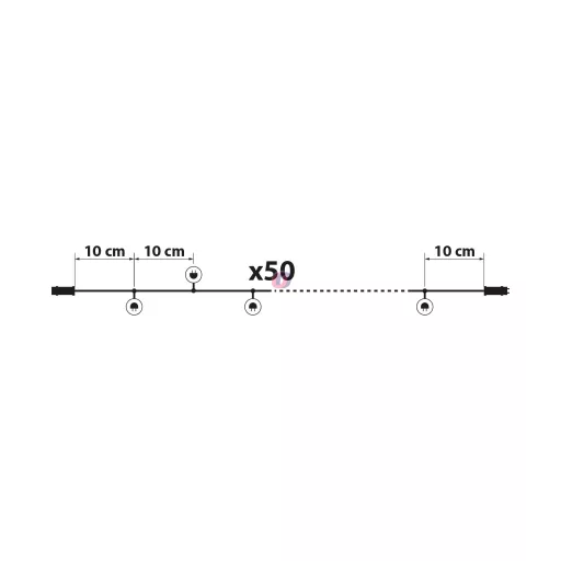 Fényfüzér - 50 db LED - hidegfehér - hálózati - 5 m - 8 program