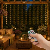  Kültéri Fényfüggöny 100 db melegfehér microLED-del - 3 x 1 m - 230V - távirányítós
