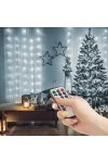 Kültéri, beltéri Fényfüggöny 100 db hidegfehér microLED-del - 3 x 1 m - 230V - távirányítós