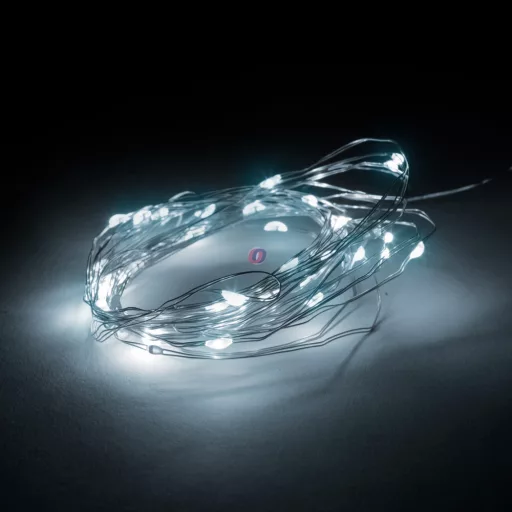 Kültéri, beltéri Fényfüggöny 100 db hidegfehér microLED-del - 3 x 1 m - 230V - távirányítós