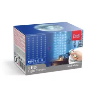   Kültéri, beltéri Fényfüggöny 100 db hidegfehér microLED-del - 3 x 1 m - 230V - távirányítós