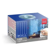   Kültéri Fényfüggöny - 300 db hidegfehér microLED-del - 3 x 3 m - 230V - távirányítós