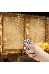 Kültéri Fényfüggöny - 100 db melegfehér LED-del - 3 x 1 m - 230V - távirányítós
