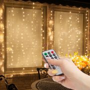   Kültéri Fényfüggöny - 100 db melegfehér LED-del - 3 x 1 m - 230V - távirányítós