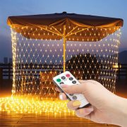   LED-es fényháló 190 db melegfehér LED-del 3 x 2 m, 230V, távirányítós, IP44