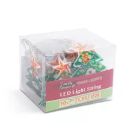   LED fényfüzér - karácsonyfa - 10 LED - 1,35 méter - melegfehér - 2 x AA