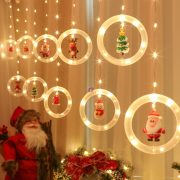   Világító ablakdísz, fényfüggöny, mikulásos 1,8x0,5 m 125 LED IP44