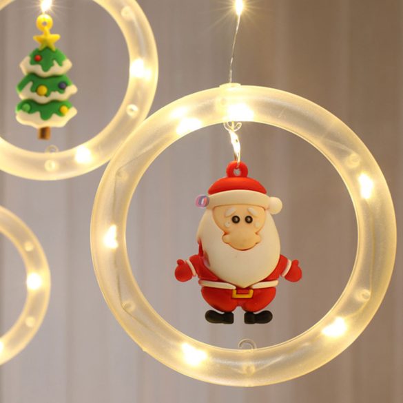 Világító ablakdísz, fényfüggöny, mikulásos 1,8x0,5 m 125 LED IP44